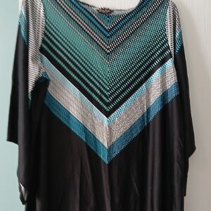 Sunny Taylor Chevron Tunic - Black, Blue, and White